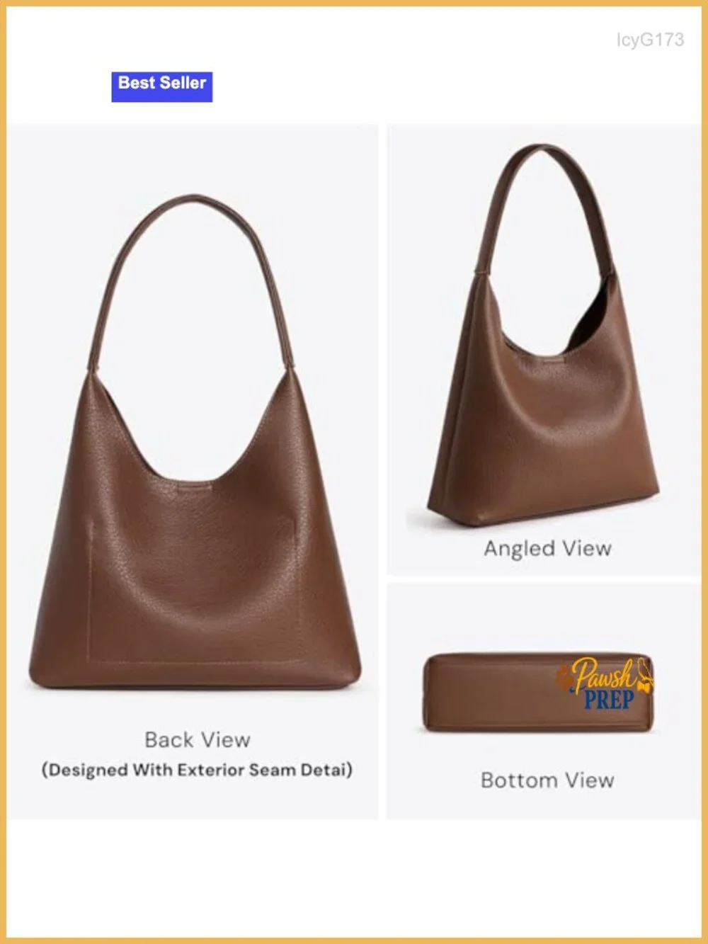 Slouchy Hobo Shoulder Bag, Soft Vegan Leather, Fits iPad, Magnetic Closure